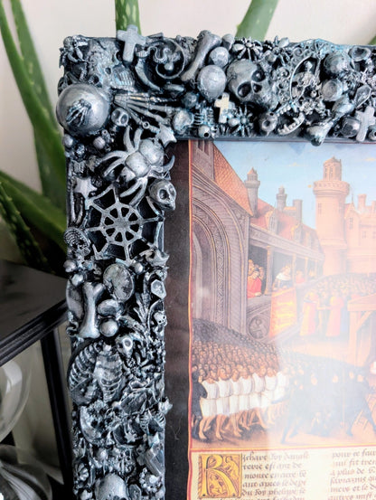 8 x 10" Picture Frame Wall Hanging Freestanding Chunky Gothic Home Decor Blue with Brushed SIlver - Oh My Gothness