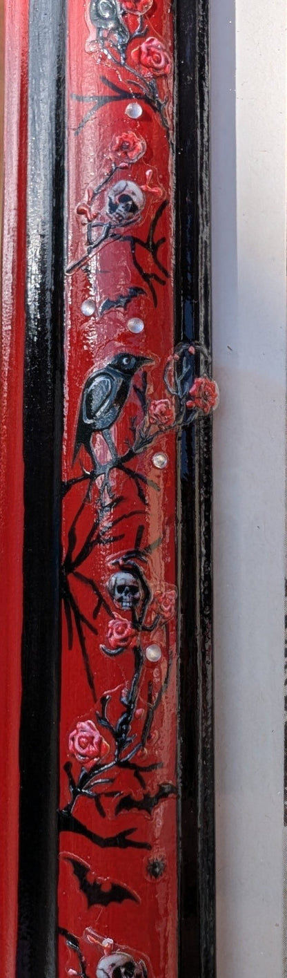 8 x 10" Portrait Free Standing Picture Frame. Red, Crows, Trees, Diamantes, Skulls - Gothic Home Decor - Oh My Gothness