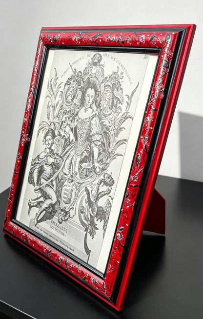 8 x 10" Portrait Free Standing Picture Frame. Red, Crows, Trees, Diamantes, Skulls - Gothic Home Decor - Oh My Gothness