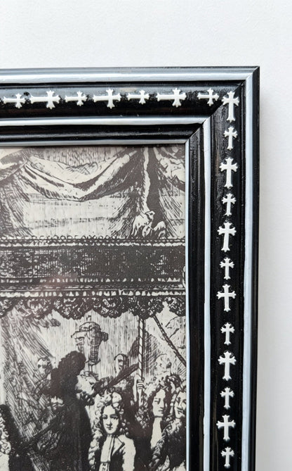 8 x 6" Picture Frame Portrait Freestanding Black and White Decorative Crosses - Gothic Home Decor - Oh My Gothness