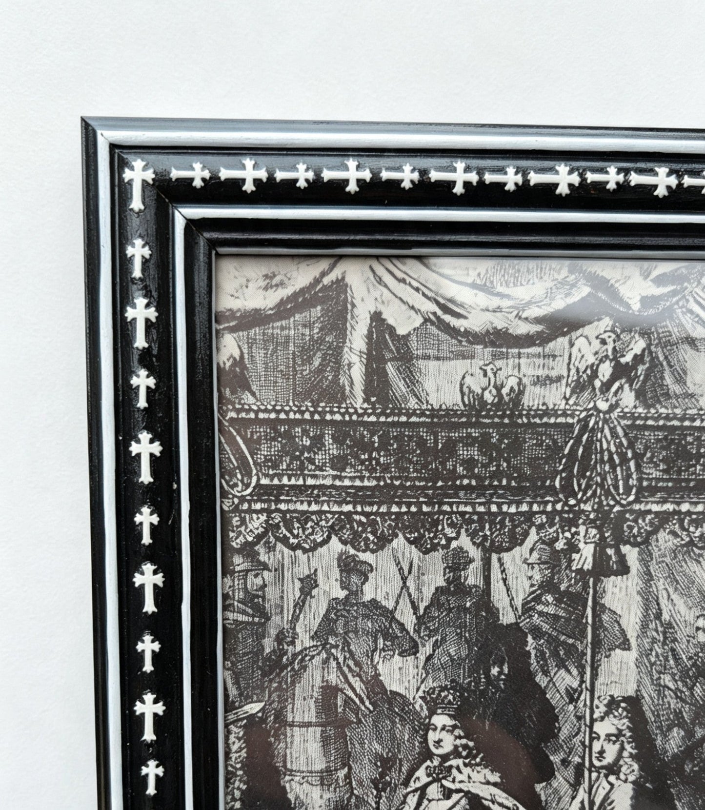 8 x 6" Picture Frame Portrait Freestanding Black and White Decorative Crosses - Gothic Home Decor - Oh My Gothness