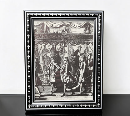 8 x 6" Picture Frame Portrait Freestanding Black and White Decorative Crosses - Gothic Home Decor - Oh My Gothness