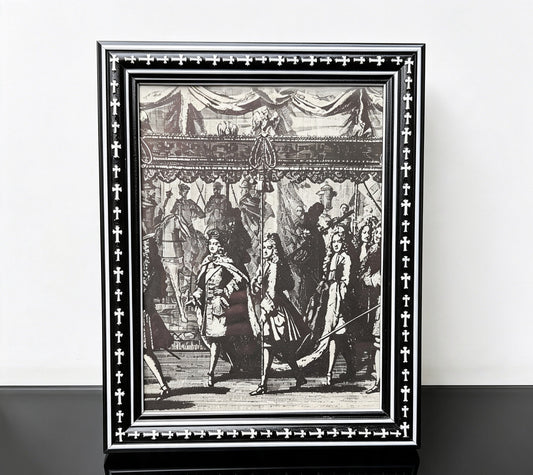 8 x 6" Picture Frame Portrait Freestanding Black and White Decorative Crosses - Gothic Home Decor - Oh My Gothness