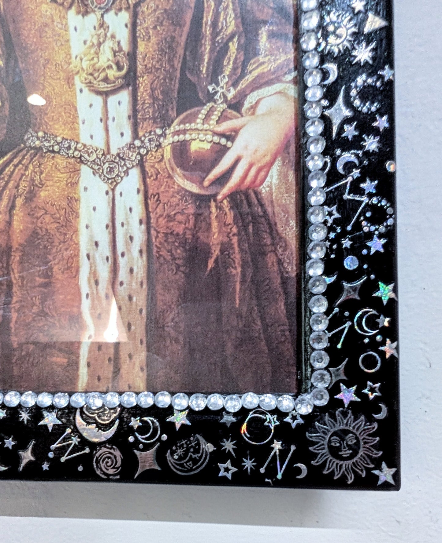 5 x 7" Wall Hanging Portrait Photo Frame Black and Silver Celestial Home Decor