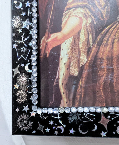 5 x 7" Wall Hanging Portrait Photo Frame Black and Silver Celestial Home Decor