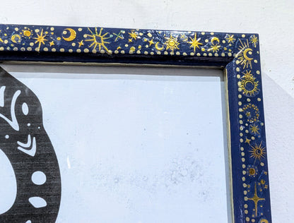 8 x 10" Blue and Gold Celestial Wooden Portrait Wall Hanging Picture Frame