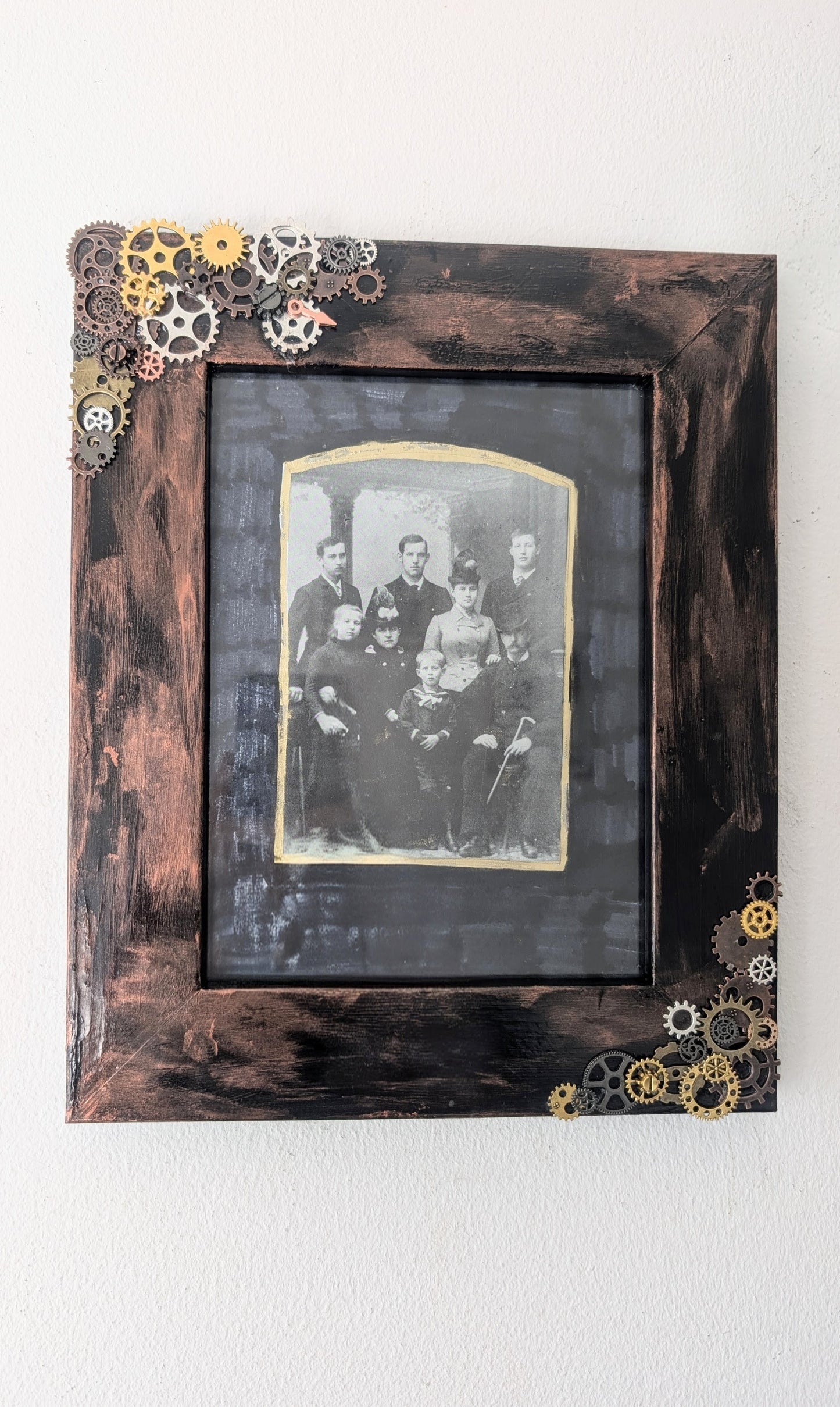 8 x 6 Portrait Wall Hanging Steampunk Inspired Photo Frame. Home Decor Gift