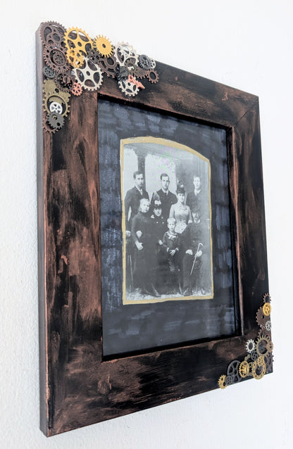 8 x 6 Portrait Wall Hanging Steampunk Inspired Photo Frame. Home Decor Gift