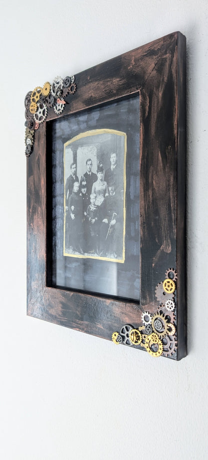 8 x 6 Portrait Wall Hanging Steampunk Inspired Photo Frame. Home Decor Gift