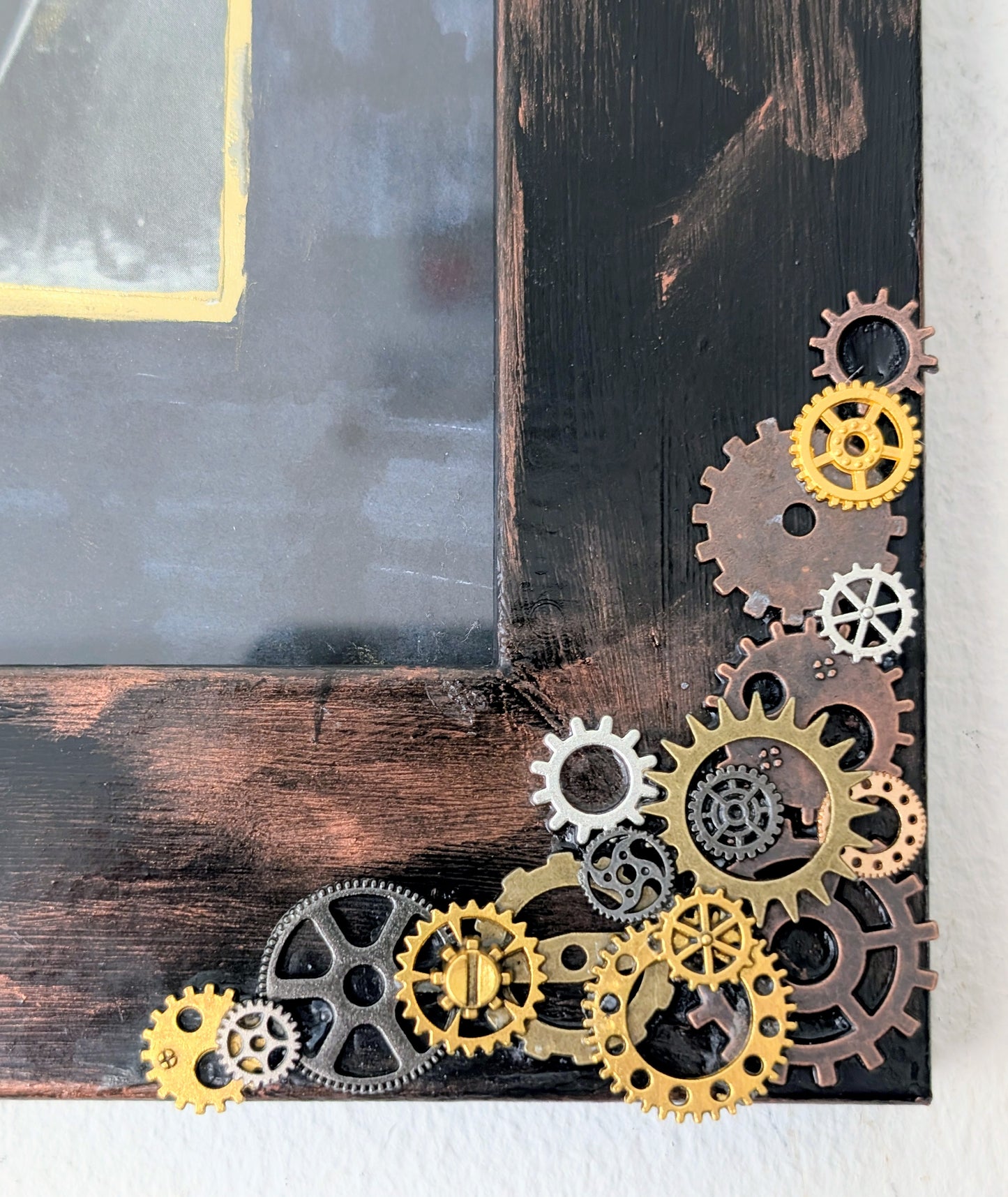 8 x 6 Portrait Wall Hanging Steampunk Inspired Photo Frame. Home Decor Gift