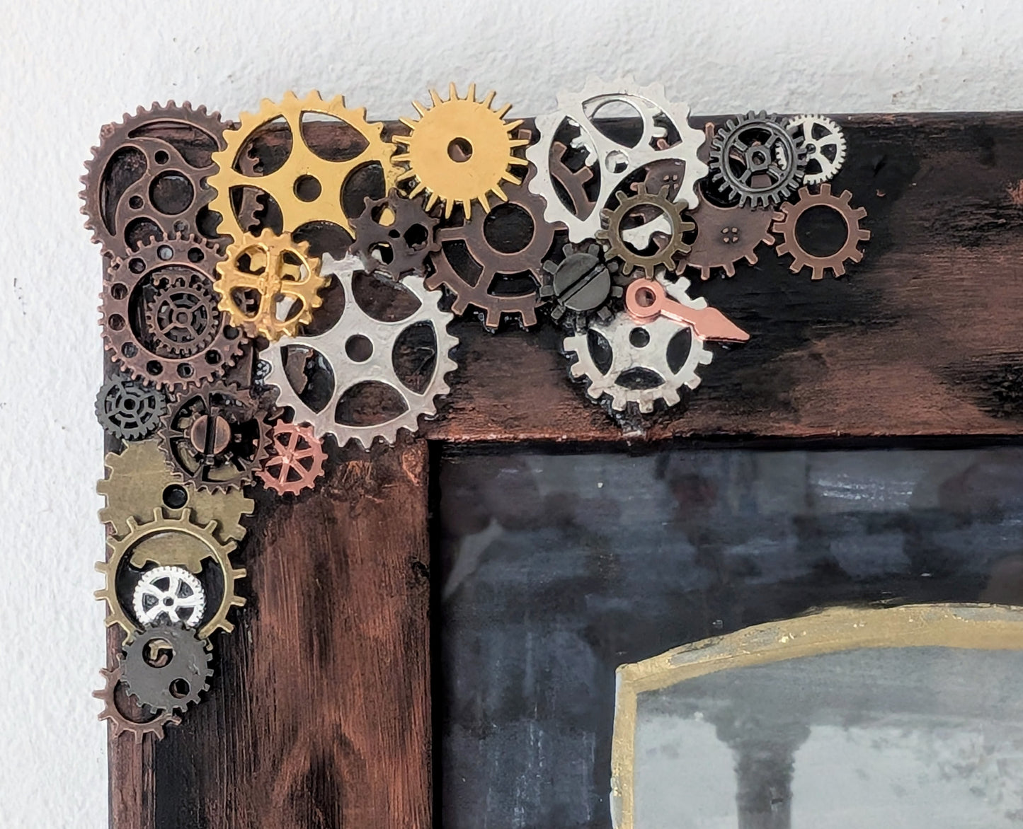 8 x 6 Portrait Wall Hanging Steampunk Inspired Photo Frame. Home Decor Gift