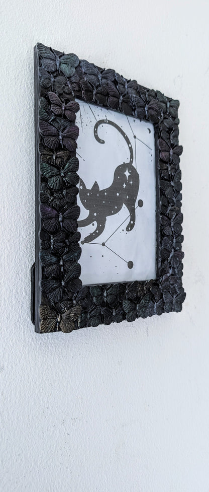 6 x 4" Black Butterflies Picture Frame Metalic Purple, Gold, Green, Gothic Home Decor