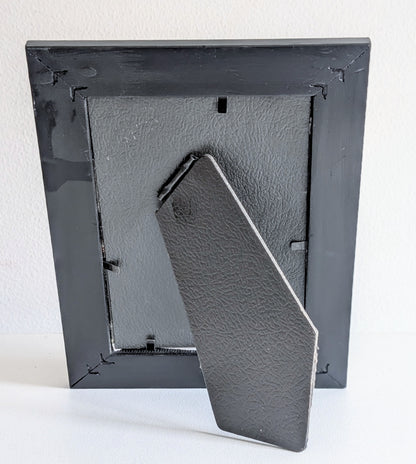 4 x 6" Portrait Freestanding Black and Silver Picture Frame - Moon and Stars Gothic Home Decor