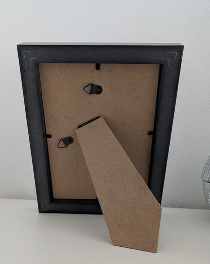 5 x 7" Picture frame, with Silver skulls + stars detailing. Gothic Modern Home Decor