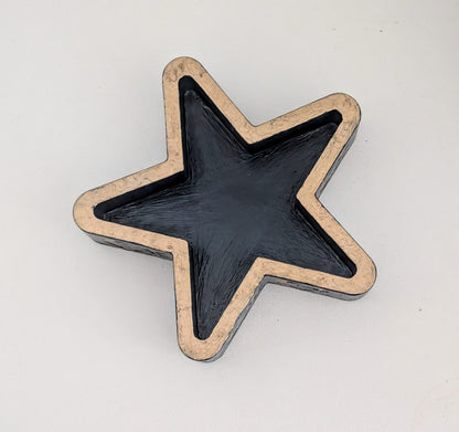 Chunky Star Trinket Ring Dish in Blue and Gold, Gothic Dressing Table Home Decor Gift