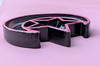 Hand cast moon and stars Jewellery Trinket Dish in black and glittery hot Pink. Gothic Home Decor Gift