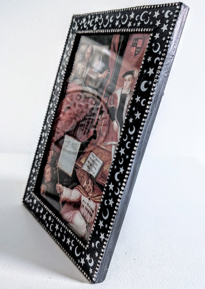 6 x 4" Portrait Picture Frame Free Standing Black and White Celestial Home Decor DIamante Detailing