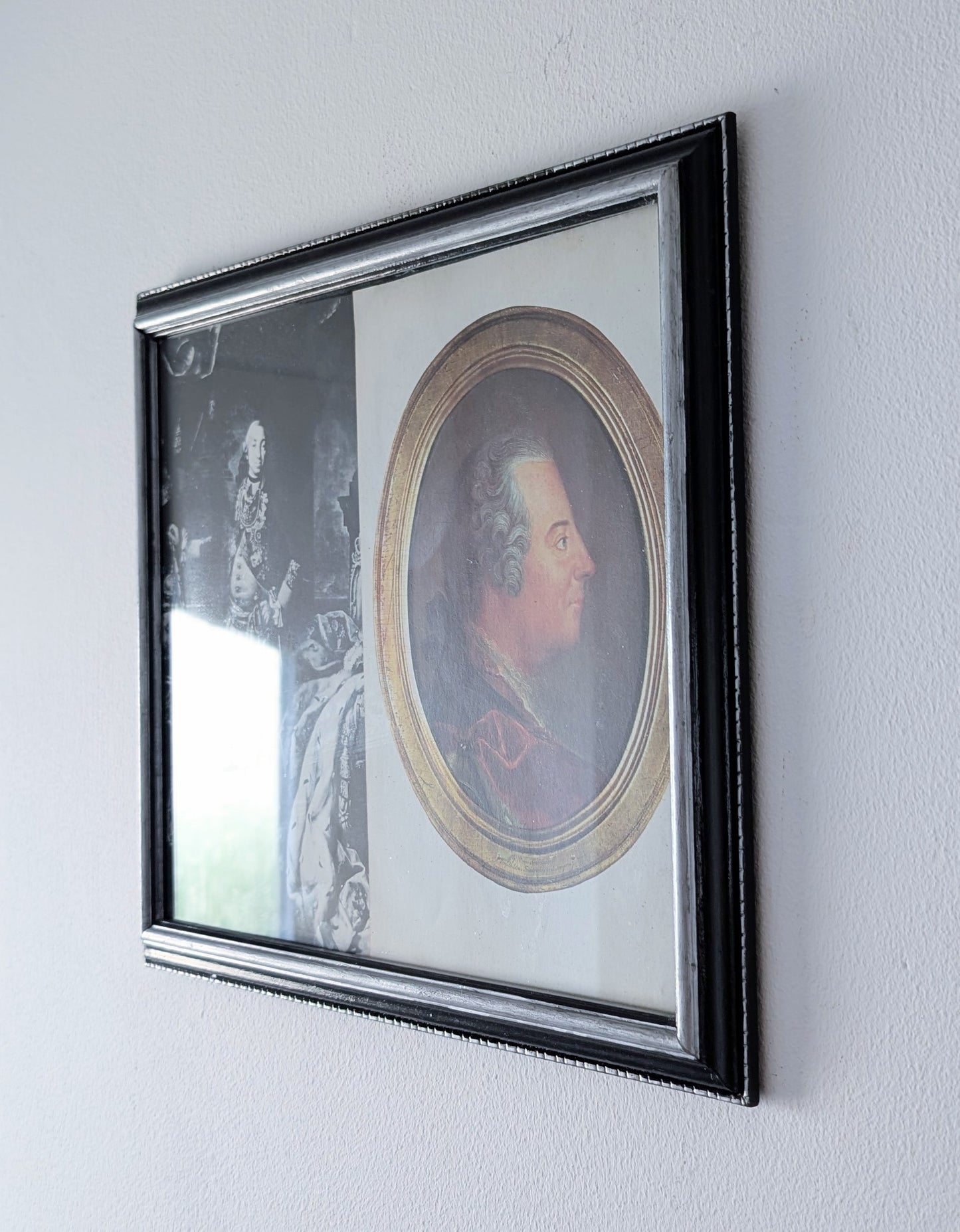 12" x 10" Wall Hanging Large Landscape Picture Frame in Black with Silver Border Detail