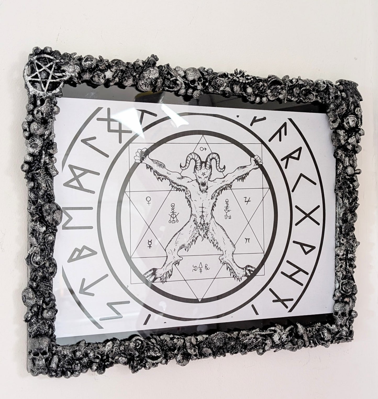 12" x 10" Chunky Blackened Silver Gothic Inspired Horror Picture Frame Landscape Home Decor Gift