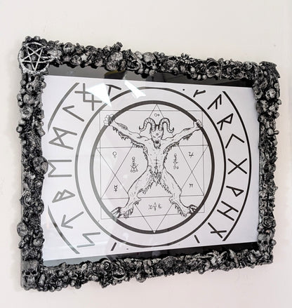 12" x 10" Chunky Blackened Silver Gothic Inspired Horror Picture Frame Landscape Home Decor Gift