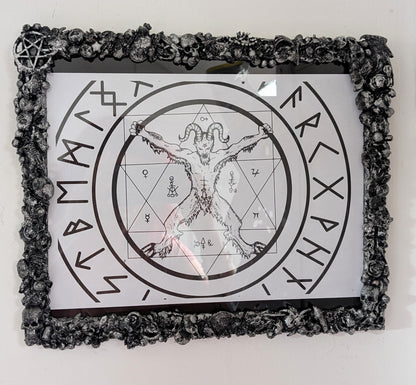 12" x 10" Chunky Blackened Silver Gothic Inspired Horror Picture Frame Landscape Home Decor Gift