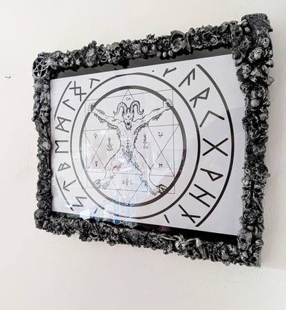 12" x 10" Chunky Blackened Silver Gothic Inspired Horror Picture Frame Landscape Home Decor Gift