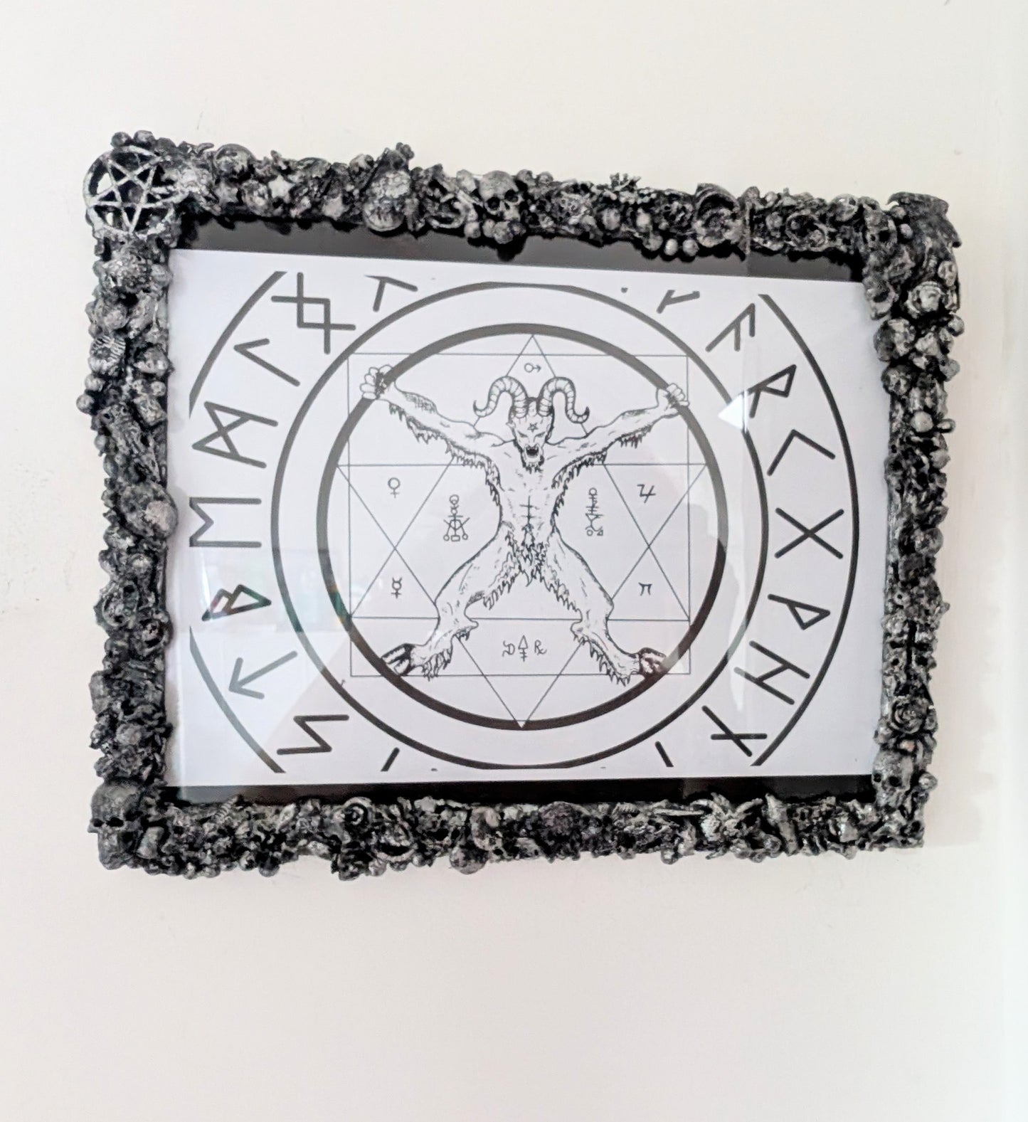 12" x 10" Chunky Blackened Silver Gothic Inspired Horror Picture Frame Landscape Home Decor Gift