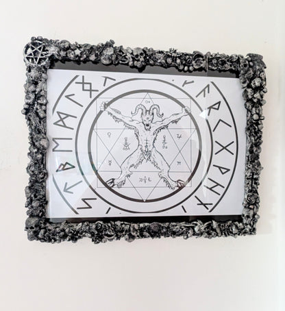 12" x 10" Chunky Blackened Silver Gothic Inspired Horror Picture Frame Landscape Home Decor Gift
