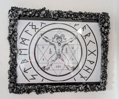 12" x 10" Chunky Blackened Silver Gothic Inspired Horror Picture Frame Landscape Home Decor Gift
