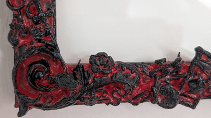 10 x 12" Picture Frame Wall Hanging Chunky Gothic Inspired Horror Home Decor In Red and Black