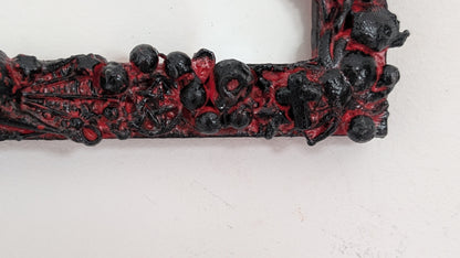 10 x 12" Picture Frame Wall Hanging Chunky Gothic Inspired Horror Home Decor In Red and Black
