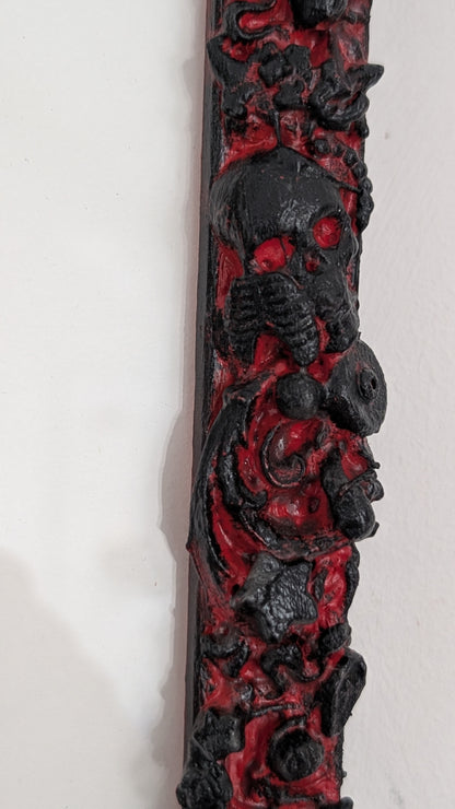 10 x 12" Picture Frame Wall Hanging Chunky Gothic Inspired Horror Home Decor In Red and Black