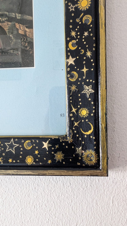 A4 8 x 12" Dark Blue & Gold Celestial Certificate/ Art Display Picture frame.