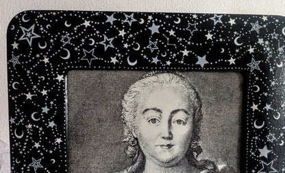 5 x7" Picture Frame Black with White Celestial Moon & Stars Design - Portrait Freestanding Home Decor
