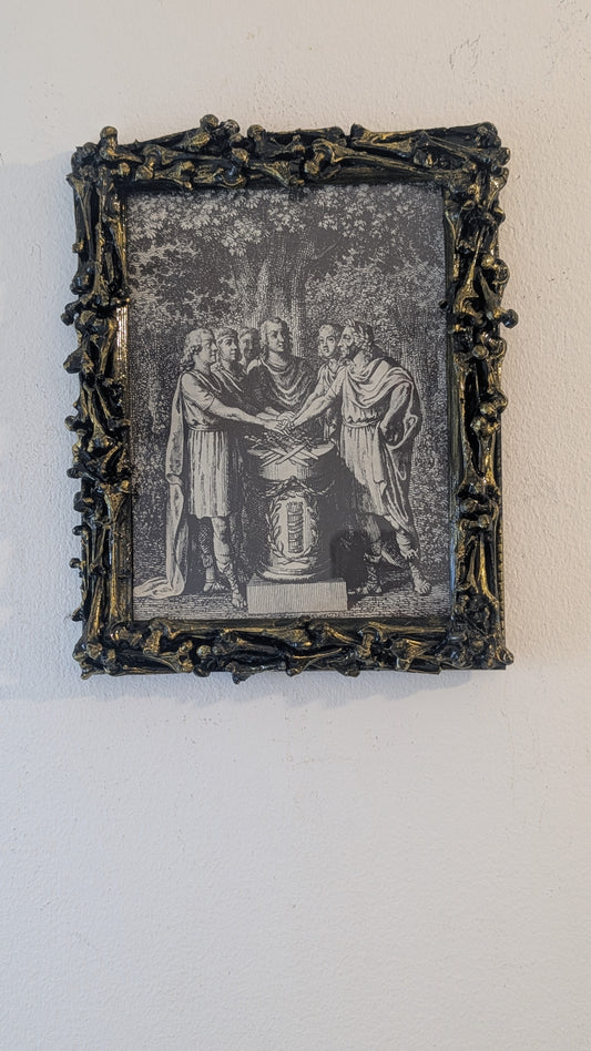 6 x 8" Black And Gold Bones Wall Hanging Picture Frame - Gothic Dark Academia Home Decor
