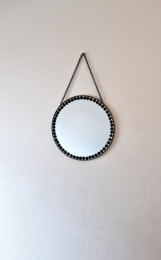 Hand Embellished Spider Round Wall Mirror