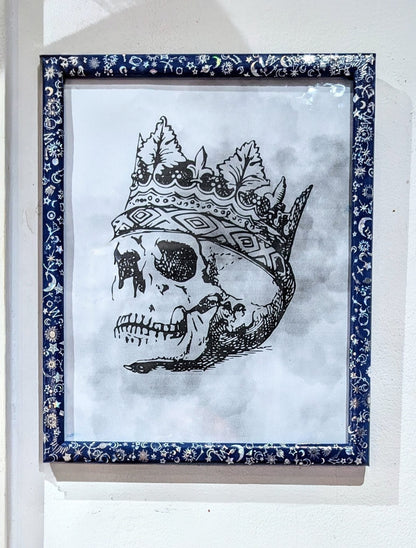 10 x 8" Blue + SIlver Holographic Celestial Wall Hanging Portrait Photo Frame Home Decor Gift