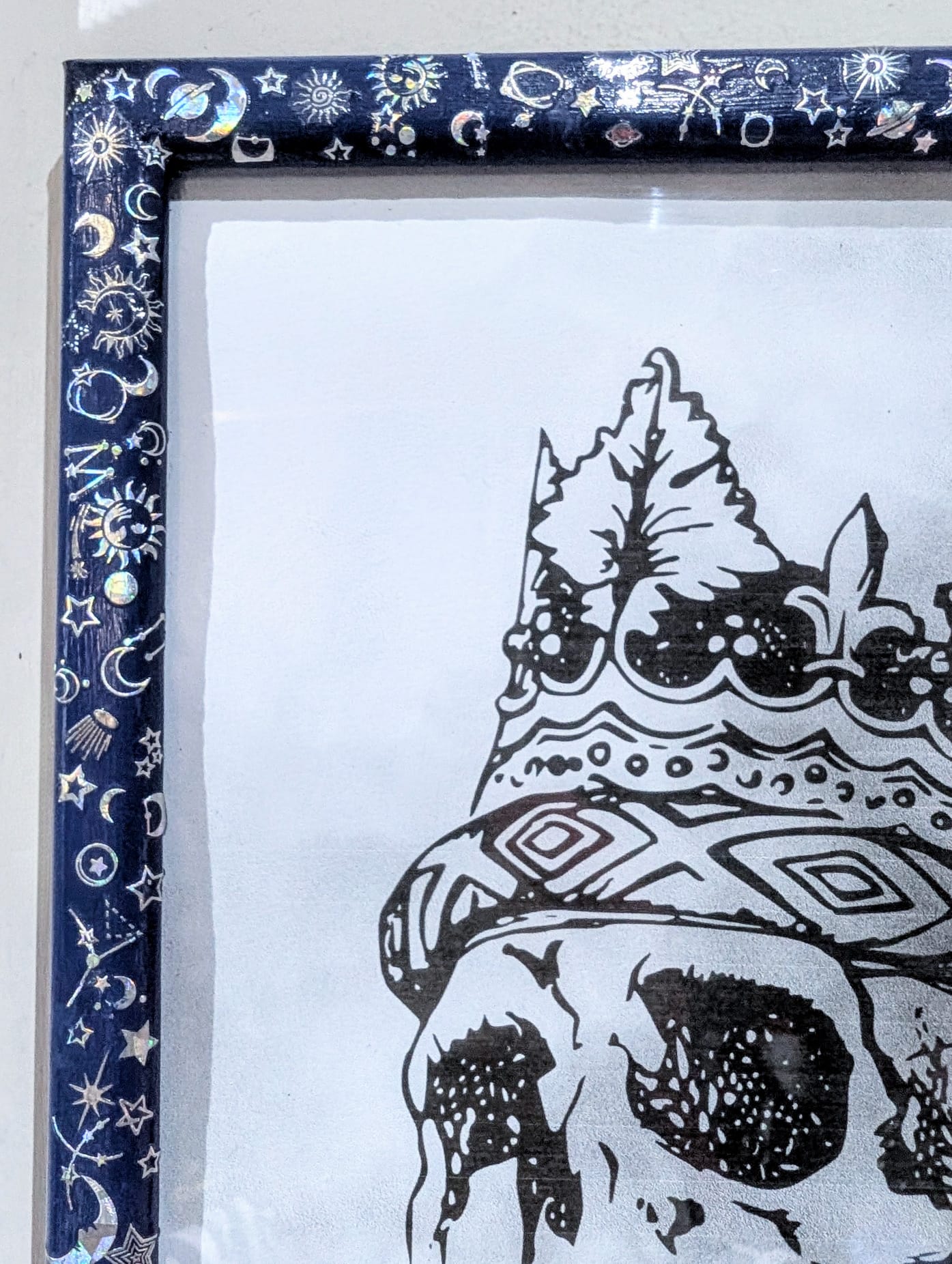 10 x 8" Blue + SIlver Holographic Celestial Wall Hanging Portrait Photo Frame Home Decor Gift