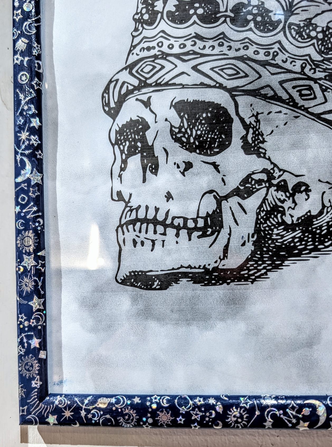 10 x 8" Blue + SIlver Holographic Celestial Wall Hanging Portrait Photo Frame Home Decor Gift