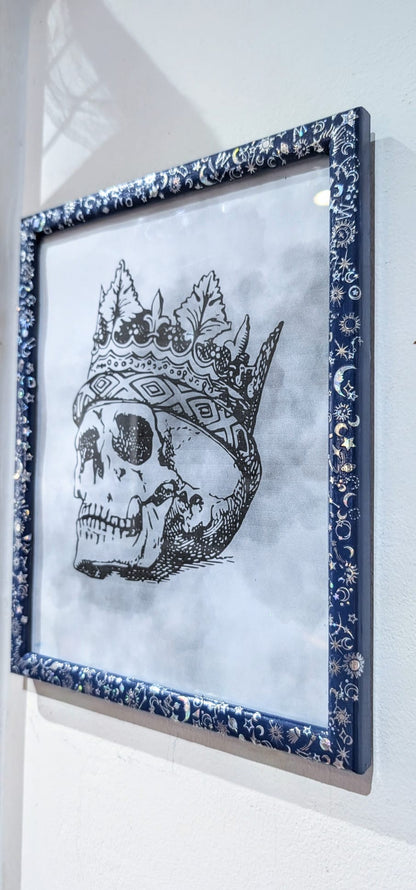 10 x 8" Blue + SIlver Holographic Celestial Wall Hanging Portrait Photo Frame Home Decor Gift