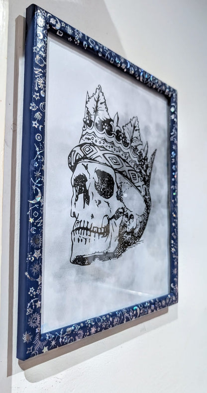 10 x 8" Blue + SIlver Holographic Celestial Wall Hanging Portrait Photo Frame Home Decor Gift