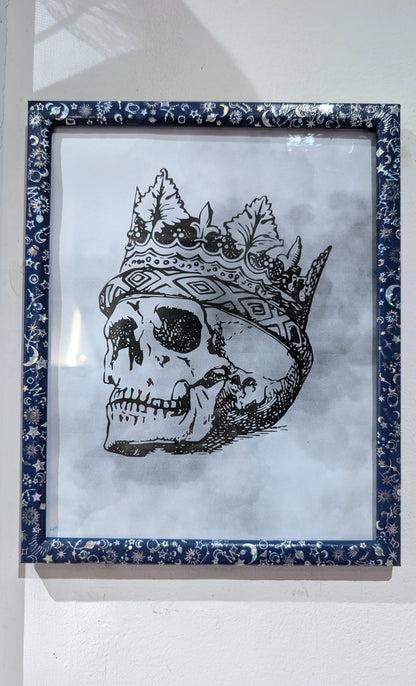 10 x 8" Blue + SIlver Holographic Celestial Wall Hanging Portrait Photo Frame Home Decor Gift