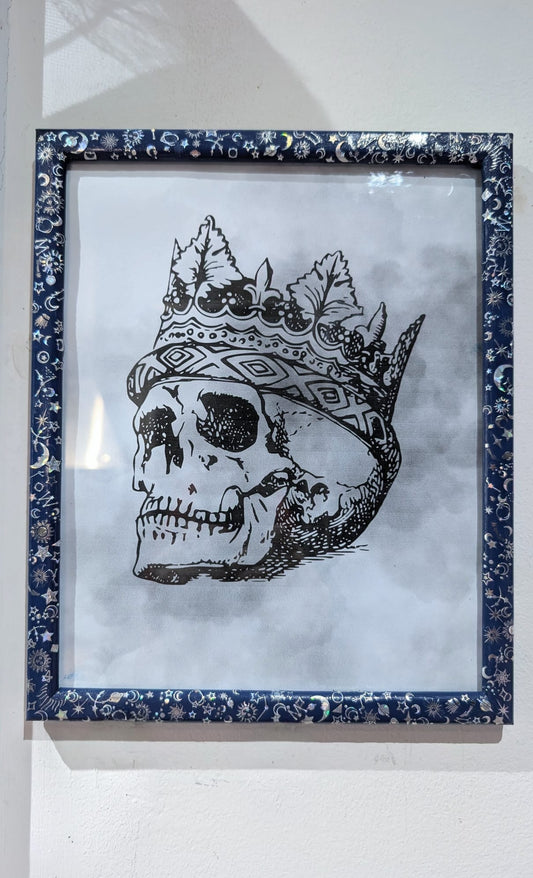 10 x 8" Blue + SIlver Holographic Celestial Wall Hanging Portrait Photo Frame Home Decor Gift