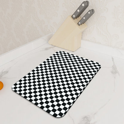 Black and White Check Tempered, Heatproof Glass Cutting Board. Worktop Saver, Cutting Board - Oh My Gothness