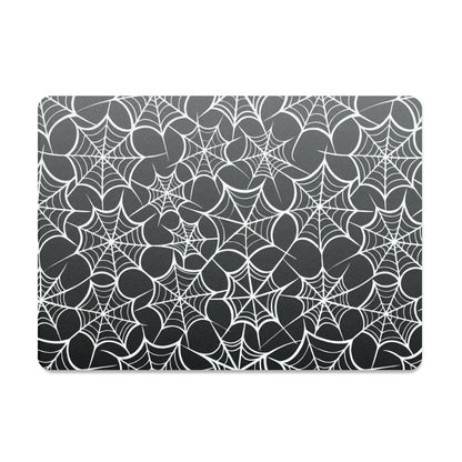 Black and White Cobweb / Spiderwebs Heatproof Tempered Glass Chopping / Cutting Board Worktop Saver - Oh My Gothness
