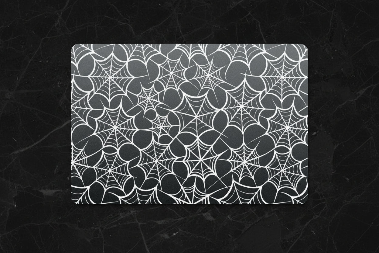 Black and White Cobweb / Spiderwebs Heatproof Tempered Glass Chopping / Cutting Board Worktop Saver - Oh My Gothness