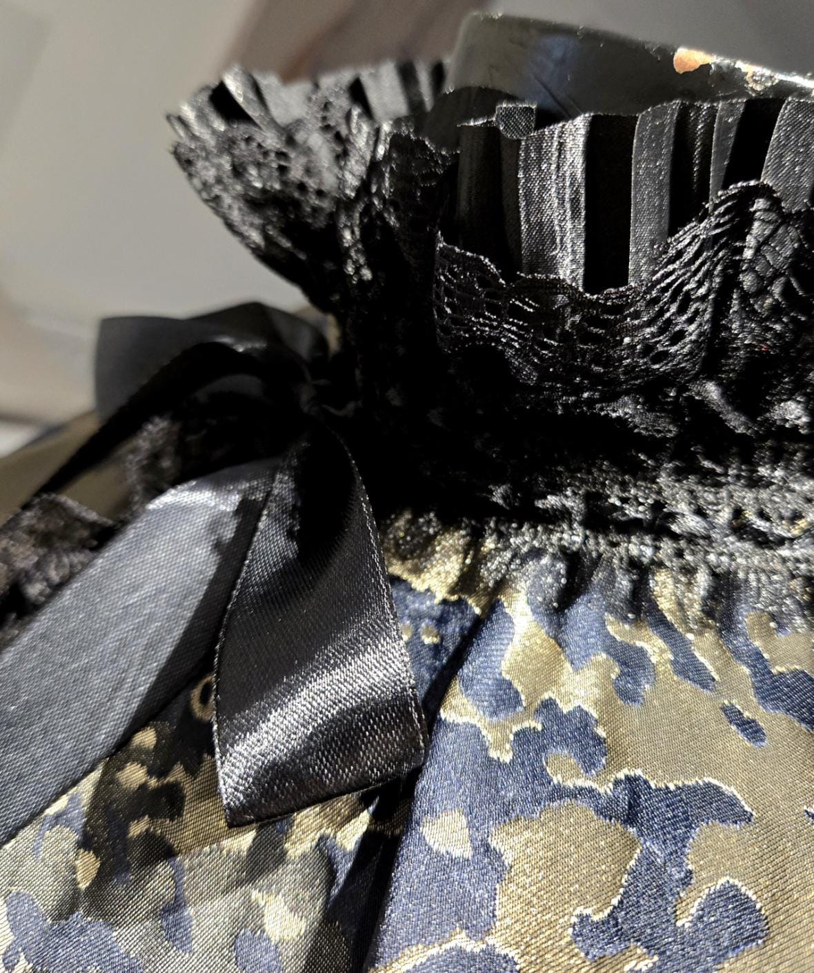 Black Gold Brocade Victorian Cape Capelet Whitby Regency Circular Gothic Theatre Costume Reenactment CP54 - Oh My Gothness