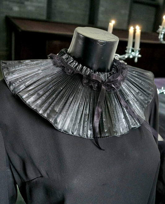 Black Lace Neck Ruff Collar - Steampunk, Gothic Costume - Oh My Gothness