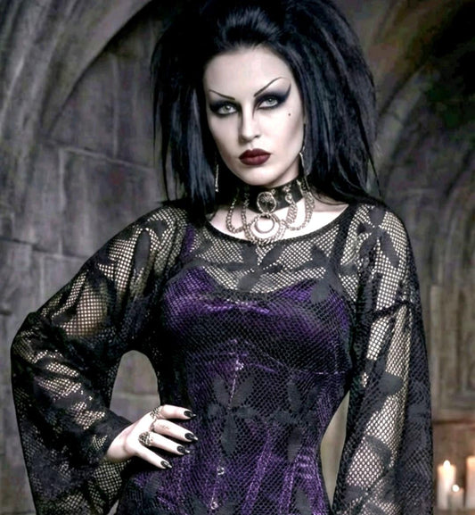 Black Lace Poncho Shrug - Gothic - Cover Up - Whitby - Oh My Gothness