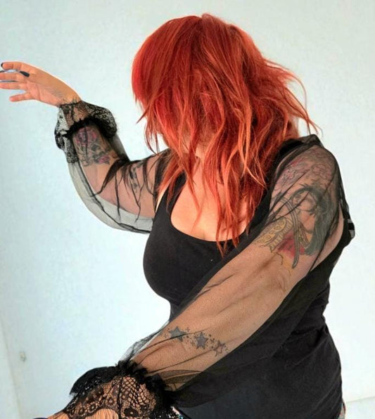 Black Net Lace Shoulder Shrug Bolero Free Size Arm Cover Up Gothic Bride Costume Theatre Jacket Steampunk SH3 - Oh My Gothness